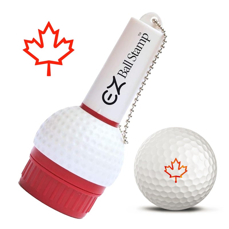 ProMarking EZBallStamp Golf Ball Stamp Marker (Red Maple Leaf) - Image 1